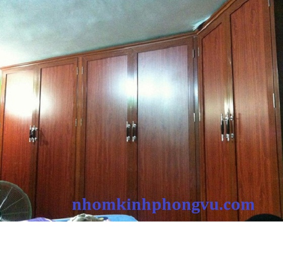 Tủ quần áo nhôm giả gỗ TQA02